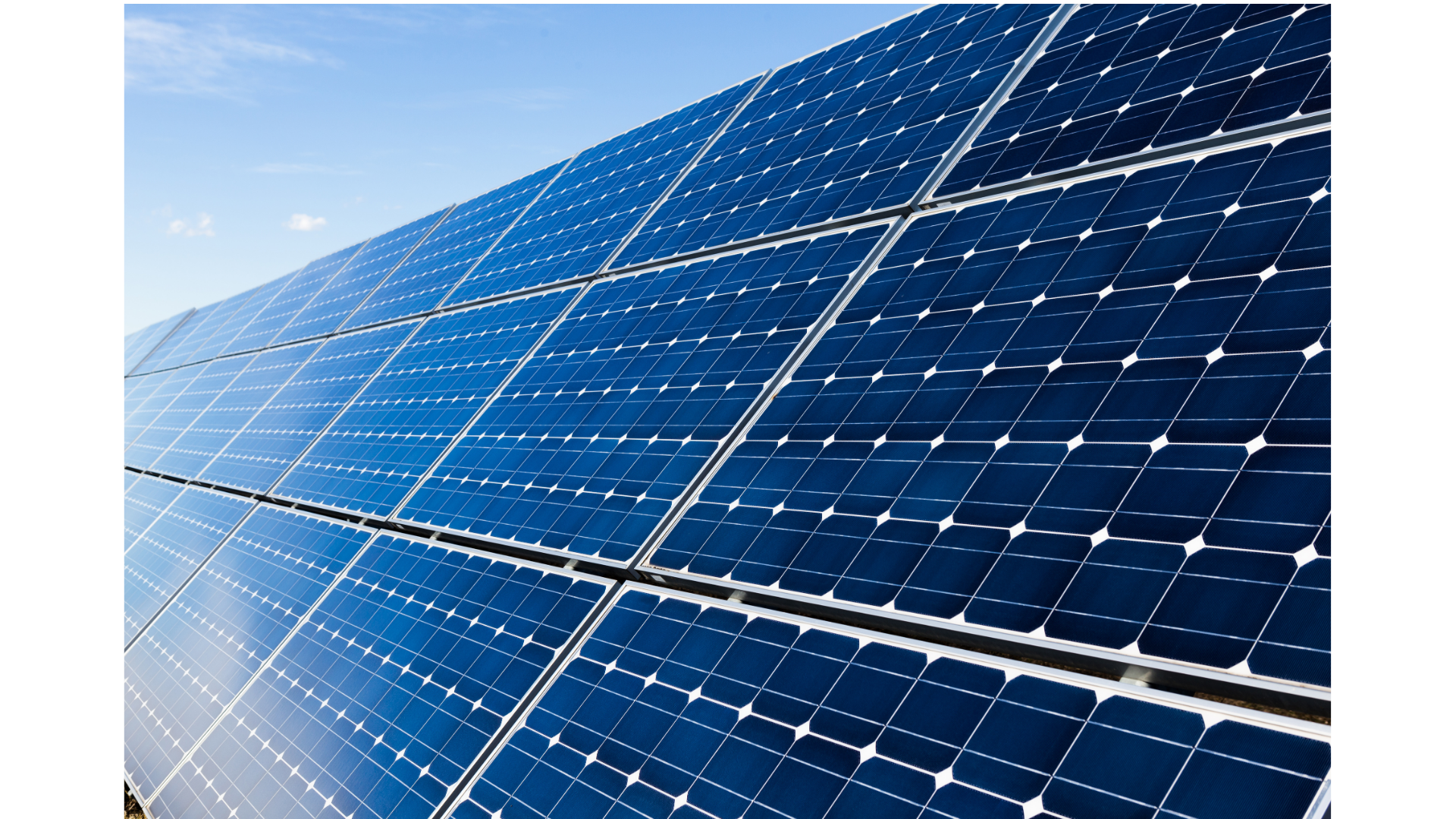 Detailed view of blue solar panel grid array